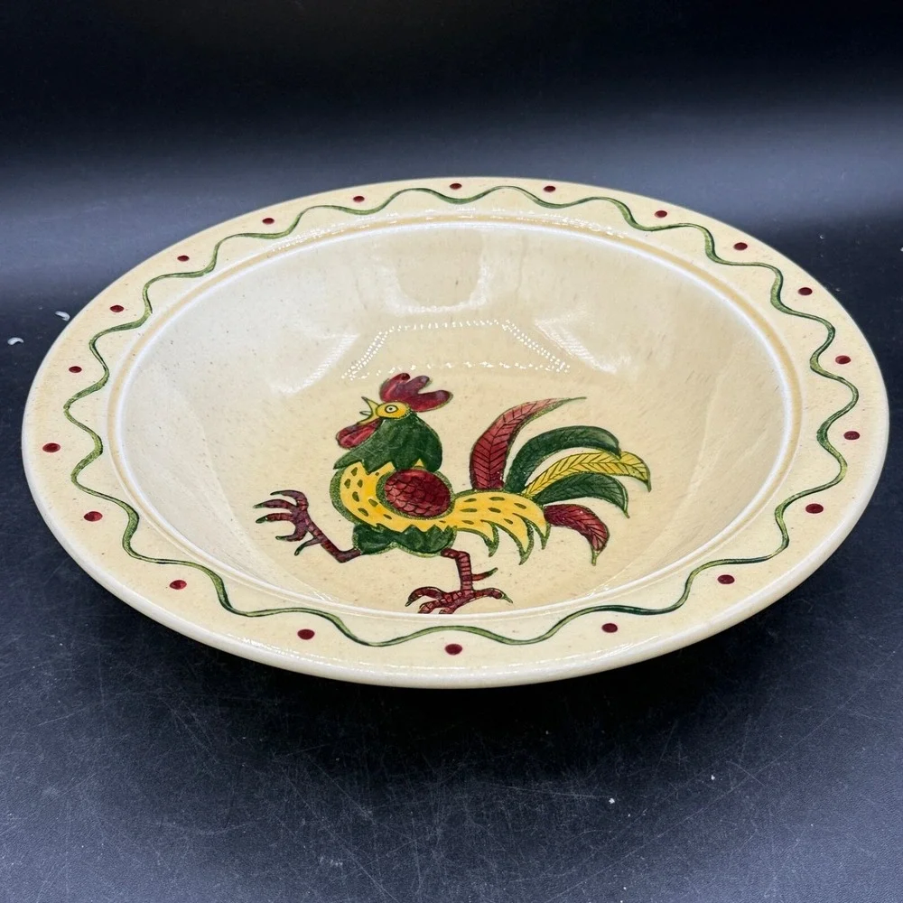 Metlox Poppy Trail‎ California Provincial  Rooster Serving Vegetable Bowl Green